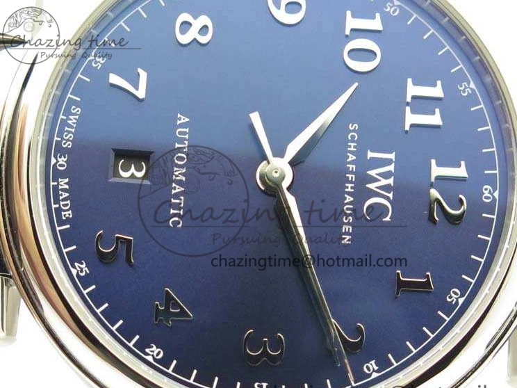 MIROTIME 0201 MoistureWicking Da Vinci IW356601 SS MKF 1:1 Best Edition Blue Dial On Black Leather Strap A 7233